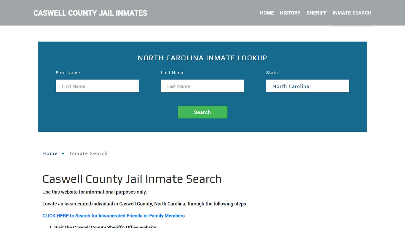 Caswell County, NC Detainee Lookup