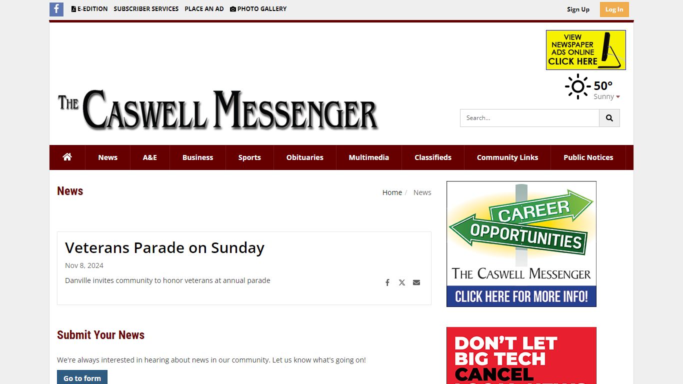 Veterans Parade on Sunday - The Caswell Messenger